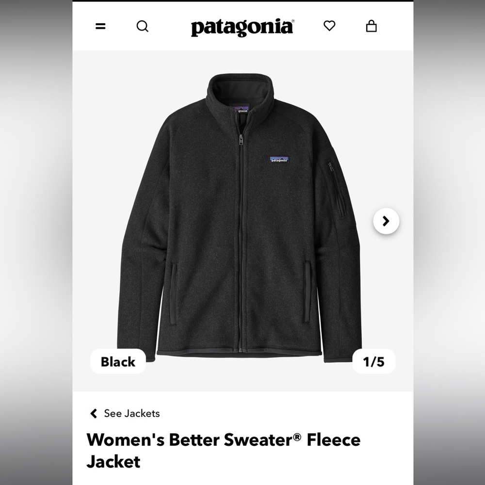 Patagonia Women's Black better sweater fleece jacket